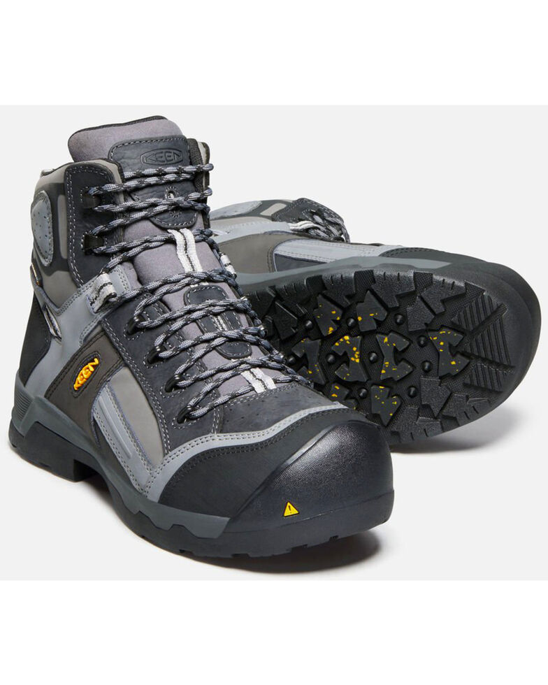 Keen Men's Black Davenport Waterproof 6" Boots - Composite Toe , Black, hi-res
