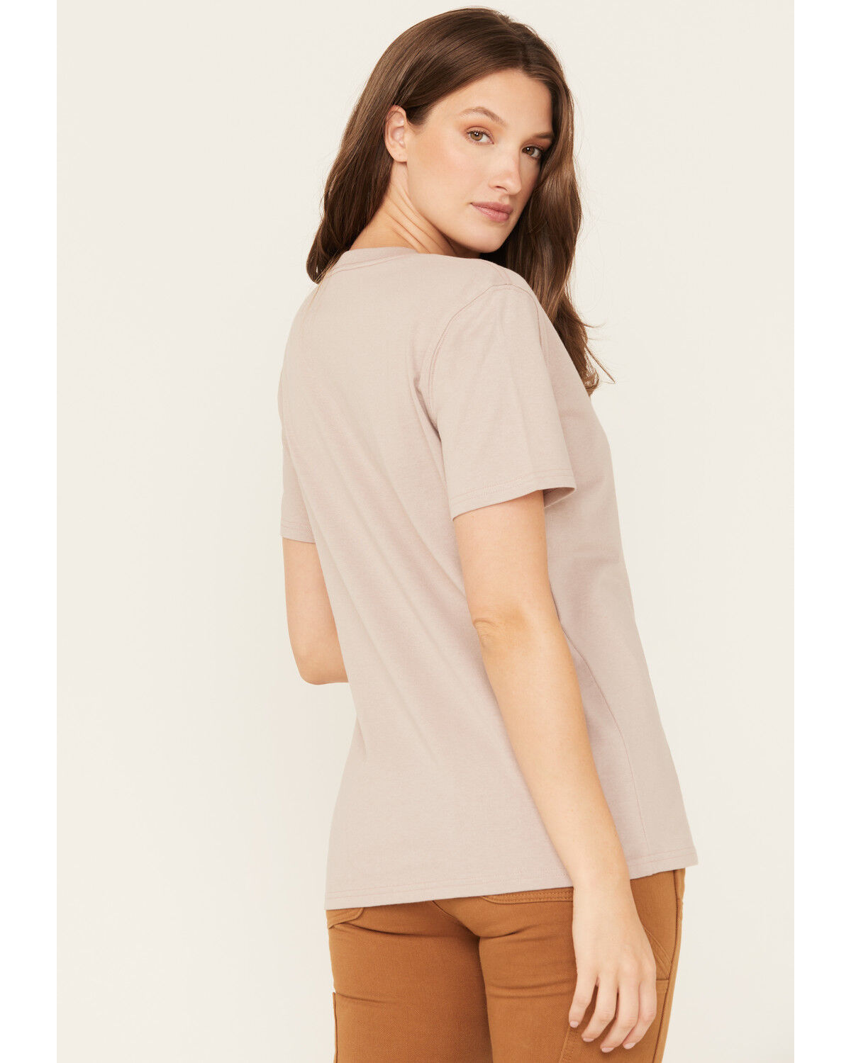 Image #4 - Carhartt Women's Loose Fit Heavyweight Short Sleeve Pocket T-Shirt, Tan, hi-res