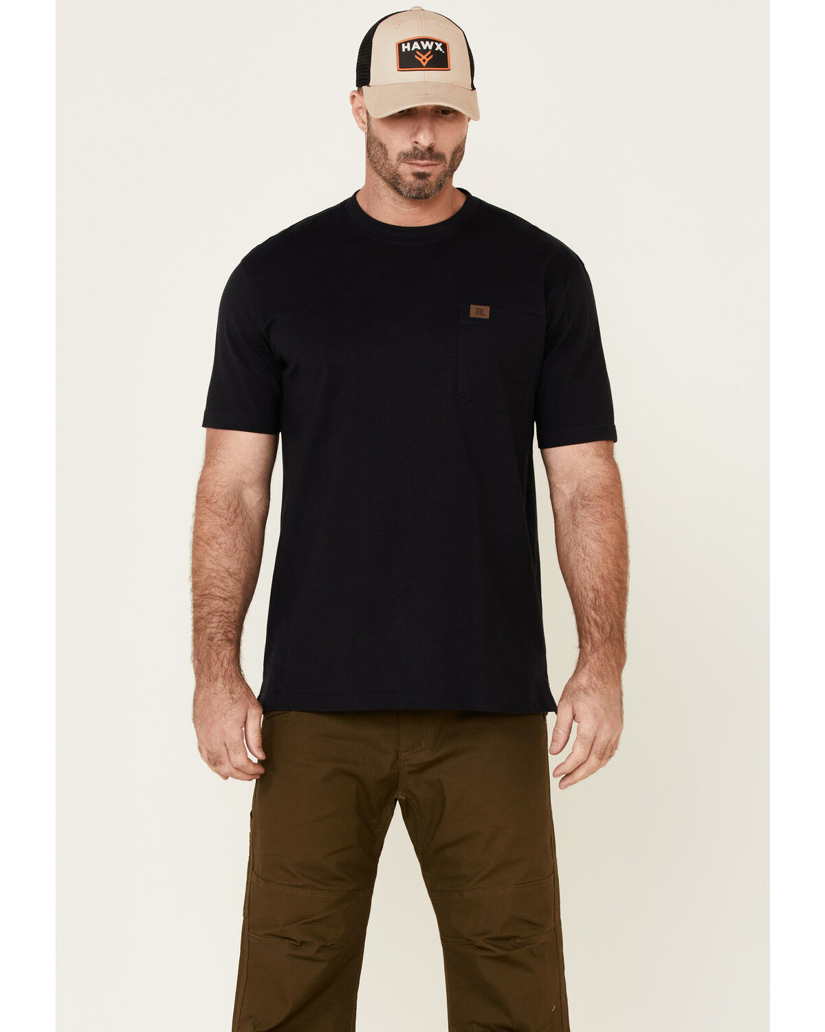 Image #2 - Hawx Men's Dark Olive Stretch Ripstop Work Pants, Olive, hi-res