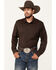 Image #1 - RANK 45® Men's Logo Long Sleeve Button-Down Performance Western Shirt, Coffee, hi-res