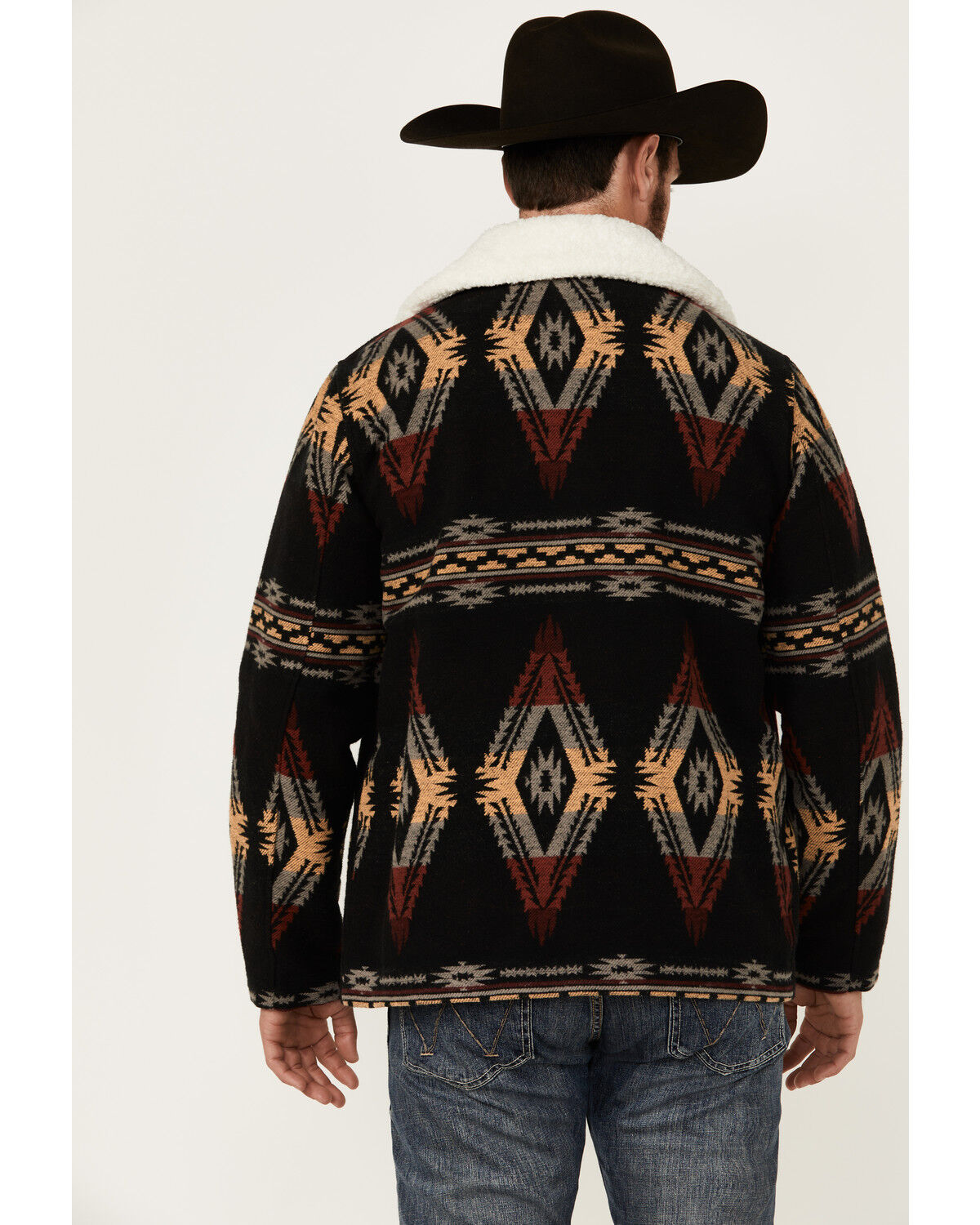Image #4 - Rock & Roll Denim Men's Southwestern Print Snap Jacket, Charcoal, hi-res