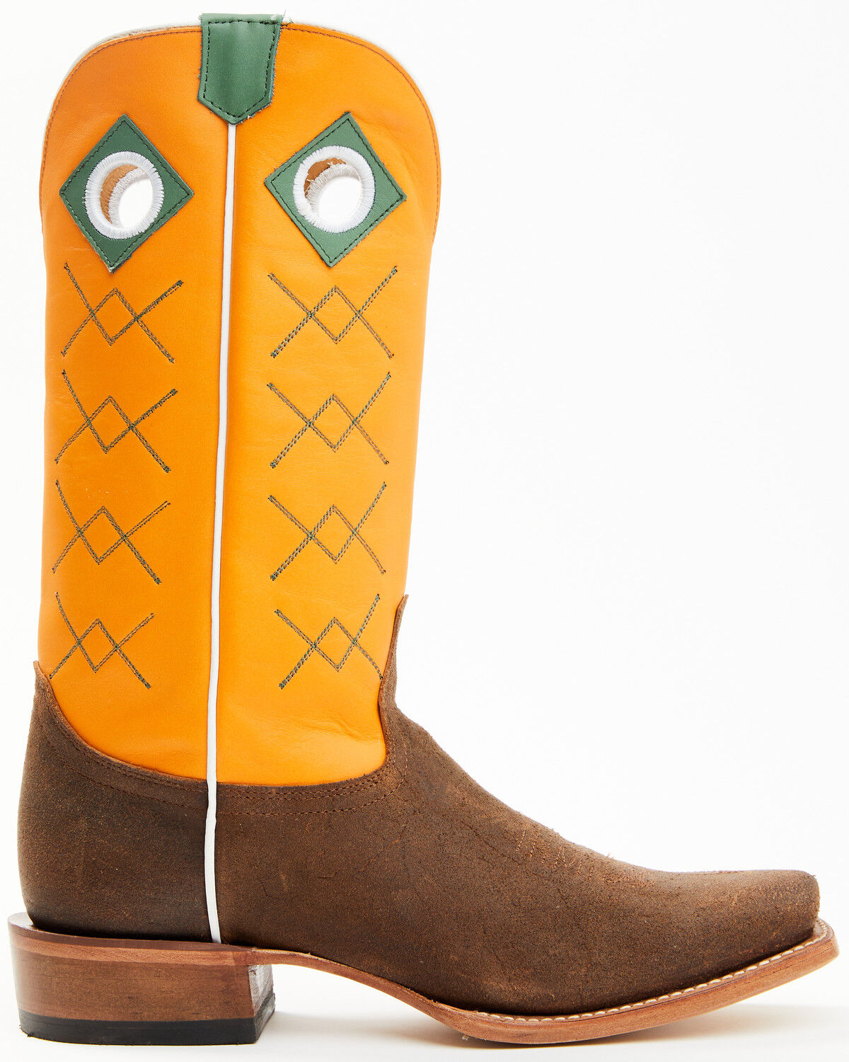 Image #2 - Justin Men's Billet Cowhide Leather Western Boots - Square Toe, Orange, hi-res