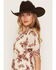 Image #2 - Shyanne Women's Renee Floral Print Short Sleeve Midi Dress, Natural, hi-res