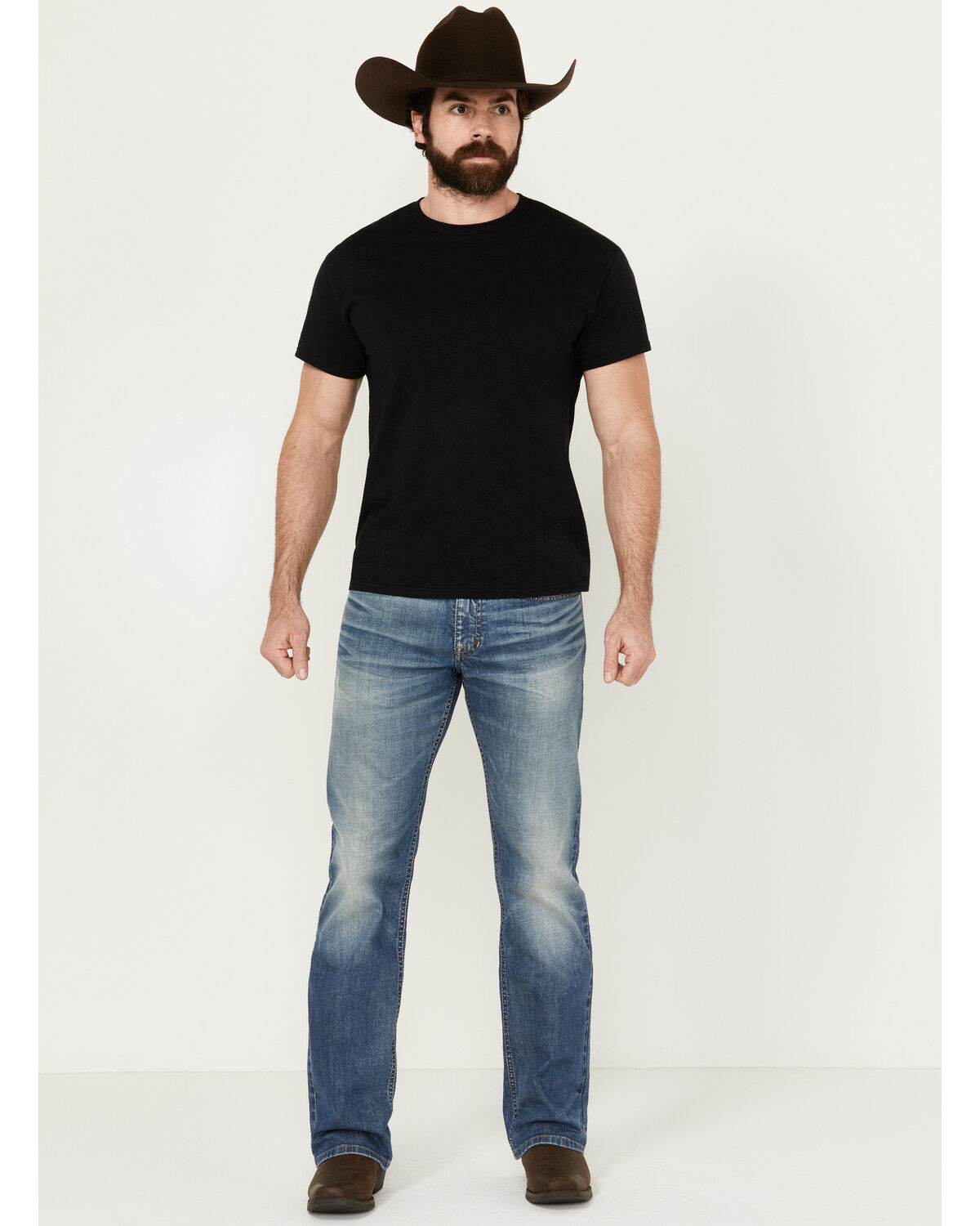 Image #1 - Moonshine Spirit Men's Hutch Slim Bootcut Stretch Denim Jeans, Medium Wash, hi-res