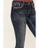 Grace in LA Women's Medium Wash Mid Rise Fleur de Lis Bootcut Jeans, Medium Wash, hi-res