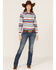 Roper Women's Southwestern Print Long Sleeve Pearl Snap Western Shirt, Multi, hi-res