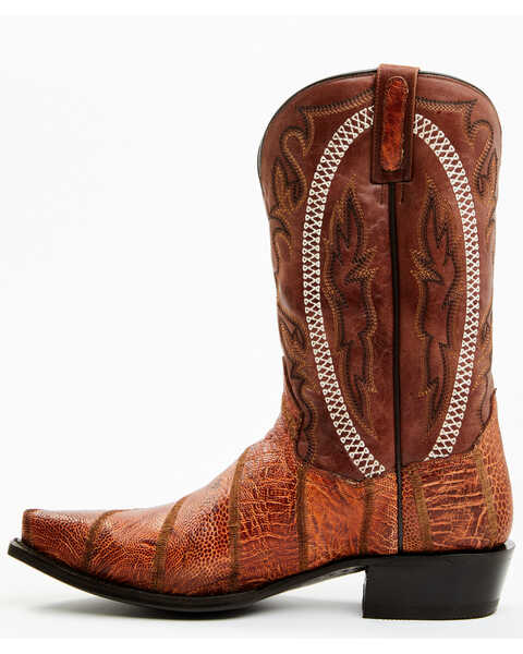 Image #3 - Dan Post Men's Exotic Ostrich Leg Western Boots - Snip Toe , Cognac, hi-res