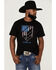 RANK 45 Men's Gate Flag Logo Graphic T-Shirt , Black, hi-res