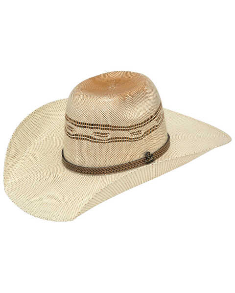 Ariat Men's Natural Brick Top Bangora Straw Western Hat , Natural, hi-res