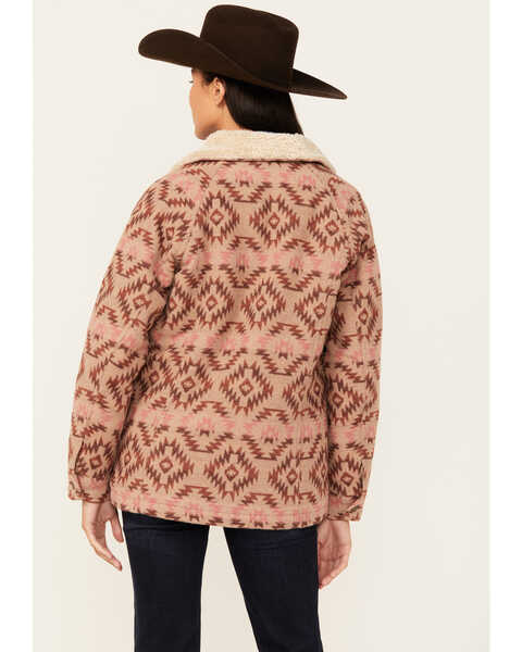 Image #4 - Shyanne Women's Southwestern Print Blanket Sherpa Lined Jacket , Beige, hi-res