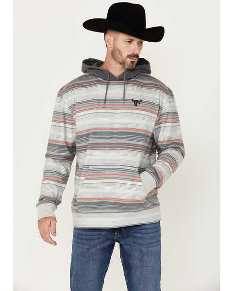 Cowboy Hardware Men's Desert Serape Hooded Sweatshirt, Grey, hi-res