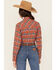 Image #4 - Ely Walker Women's Plaid Print Long Sleeve Snap Flannel Shirt, Rust Copper, hi-res