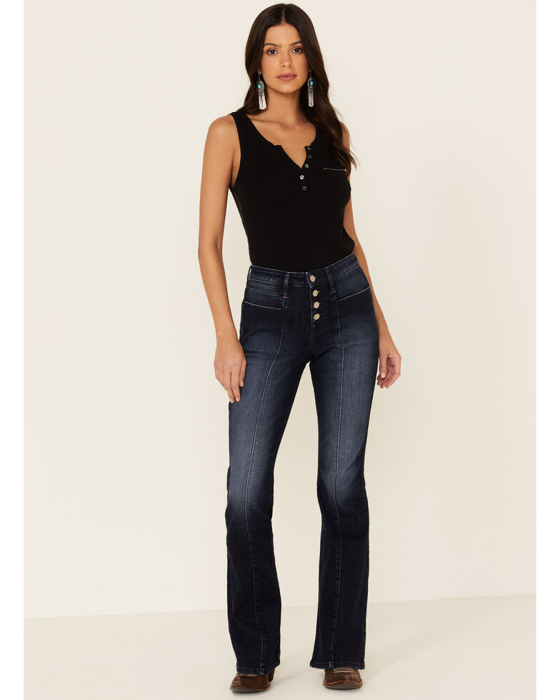 Idyllwind Women's Dusk High Risin' Flare Leg Jeans, Dark Blue, hi-res