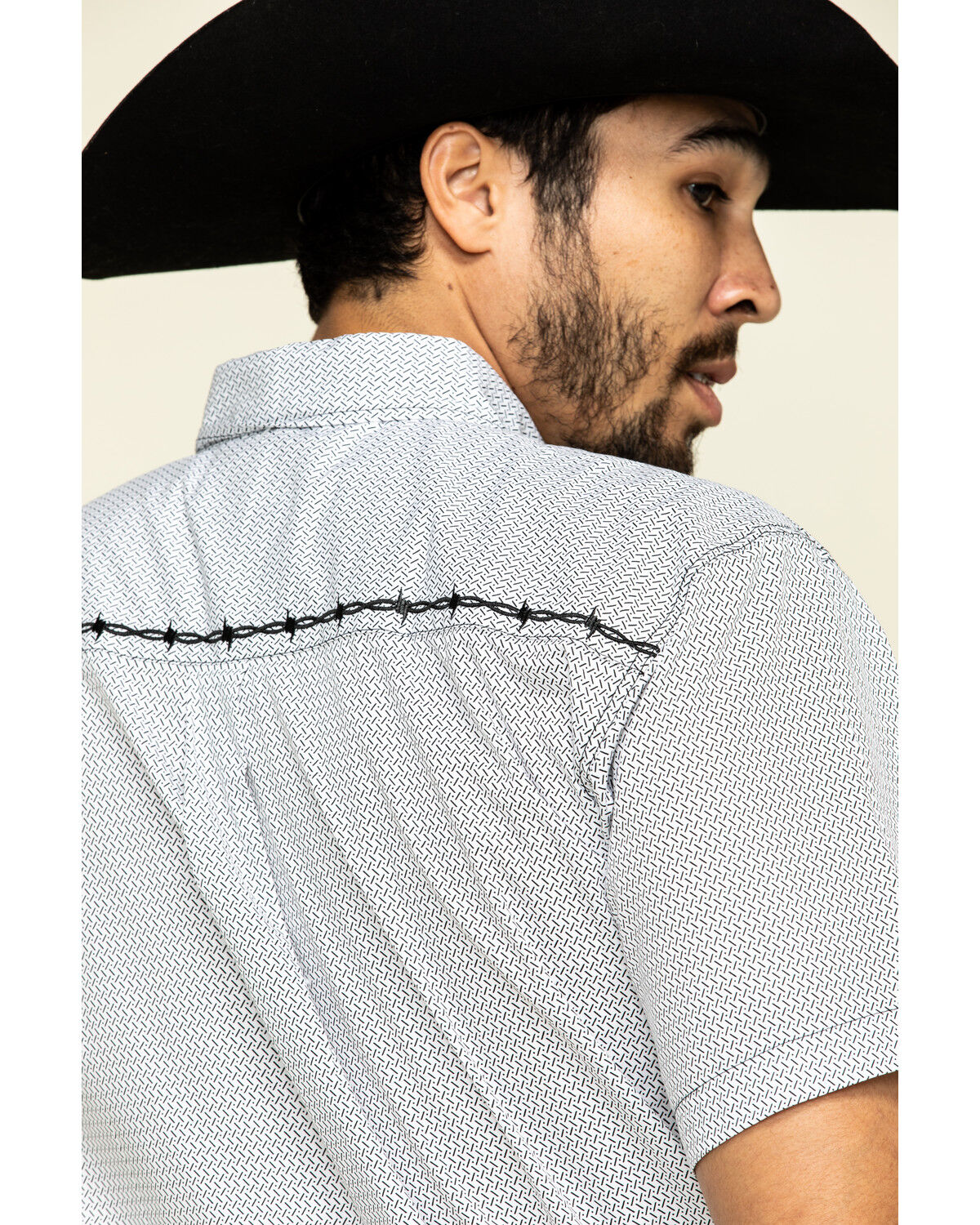 Image #5 - Cowboy Hardware Men's White Little Zig Geo Print Short Sleeve Western Shirt, White, hi-res
