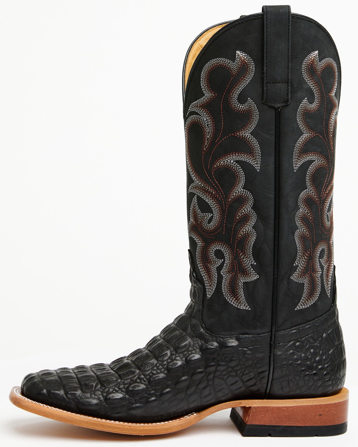 Image #3 - Horse Power Men's Boot Barn Exclusive Nile Crocodile Print Tall Western Boots - Broad Square Toe, Black, hi-res