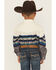 Image #4 - Roper Boys' Southwestern Striped Border Print Long Sleeve Pearl Snap Western Shirt, Blue, hi-res