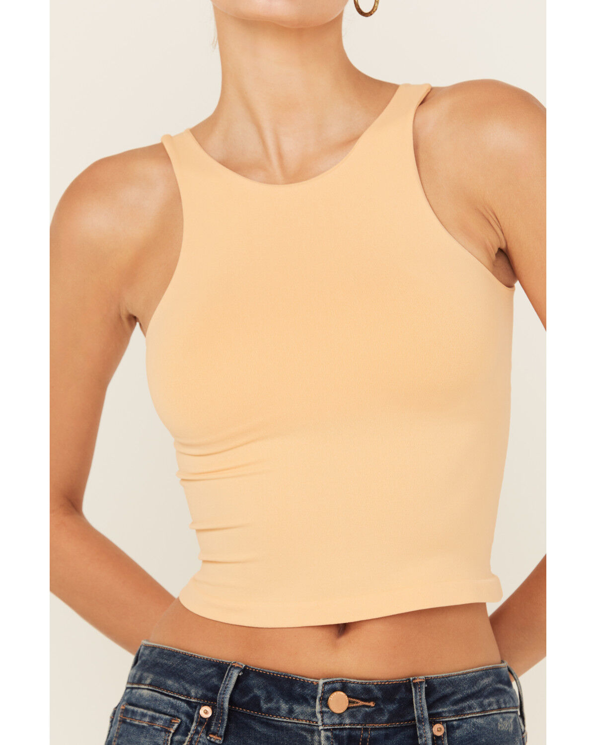 Image #3 - Free People Women's Clean Lines Sleeveless Cami, Orange, hi-res