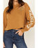 Cleo + Wolf Women's Wildflower Washed Cropped Sweatshirt , Bronze, hi-res