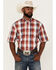 Image #1 - Roper Men's Liberty Bell Large Apple Plaid Short Sleeve Button Down Western Shirt , Red, hi-res