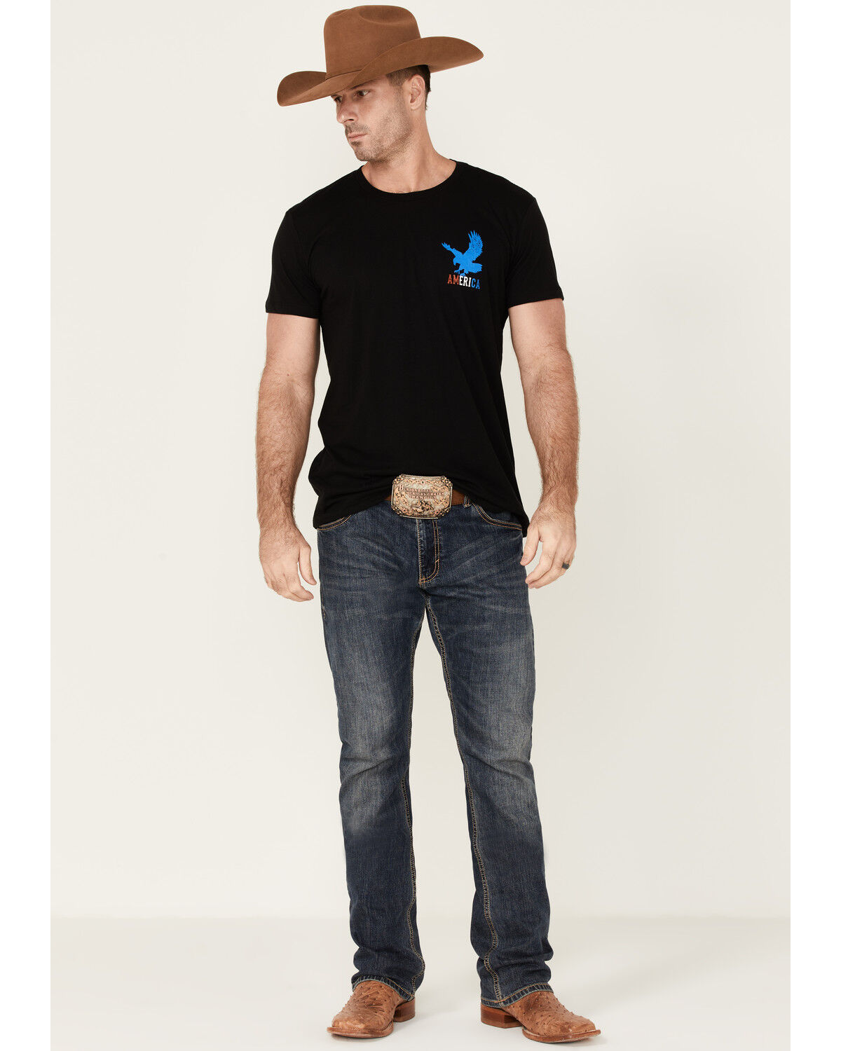 Image #2 - Cody James Men's US Eagle Flag Graphic Short Sleeve T-Shirt - Black, , hi-res