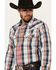 Image #2 - Cody James Men's Simple Life Plaid Print Long Sleeve Snap Western Shirt, Light Blue, hi-res