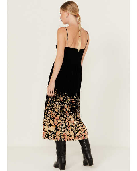 Image #4 - Beyond The Radar Women's Velour Printed Cami Dress, Black, hi-res
