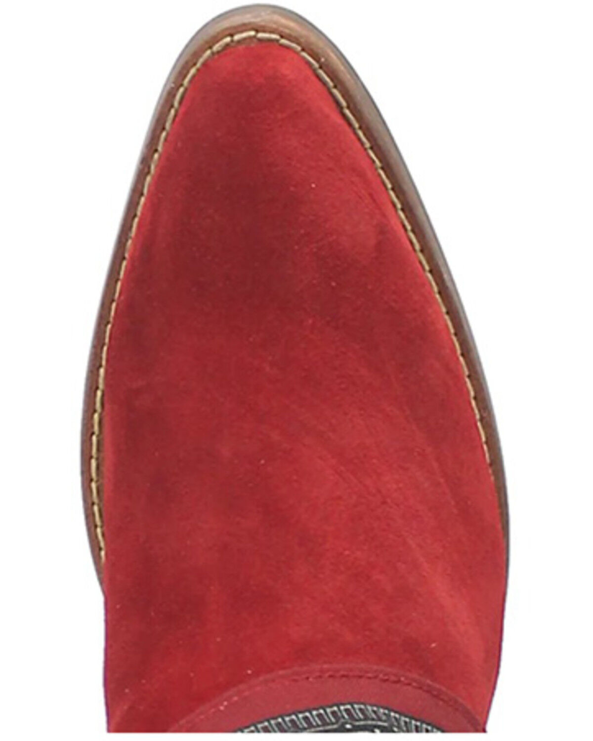 Image #6 - Dingo Women's Suede Bandida Western Booties - Round Toe, Red, hi-res