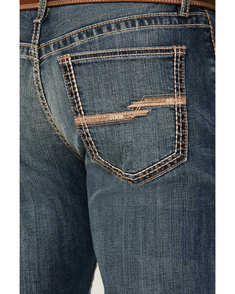 Cinch Men's Ian Dark Stonewash Slim Bootcut Performance Stretch Denim Jeans, Indigo, hi-res