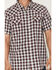 Image #3 - Moonshine Spirit&reg; Men's West Virginia Plaid Print Short Sleeve Snap Flannel Shirt, Burgundy, hi-res