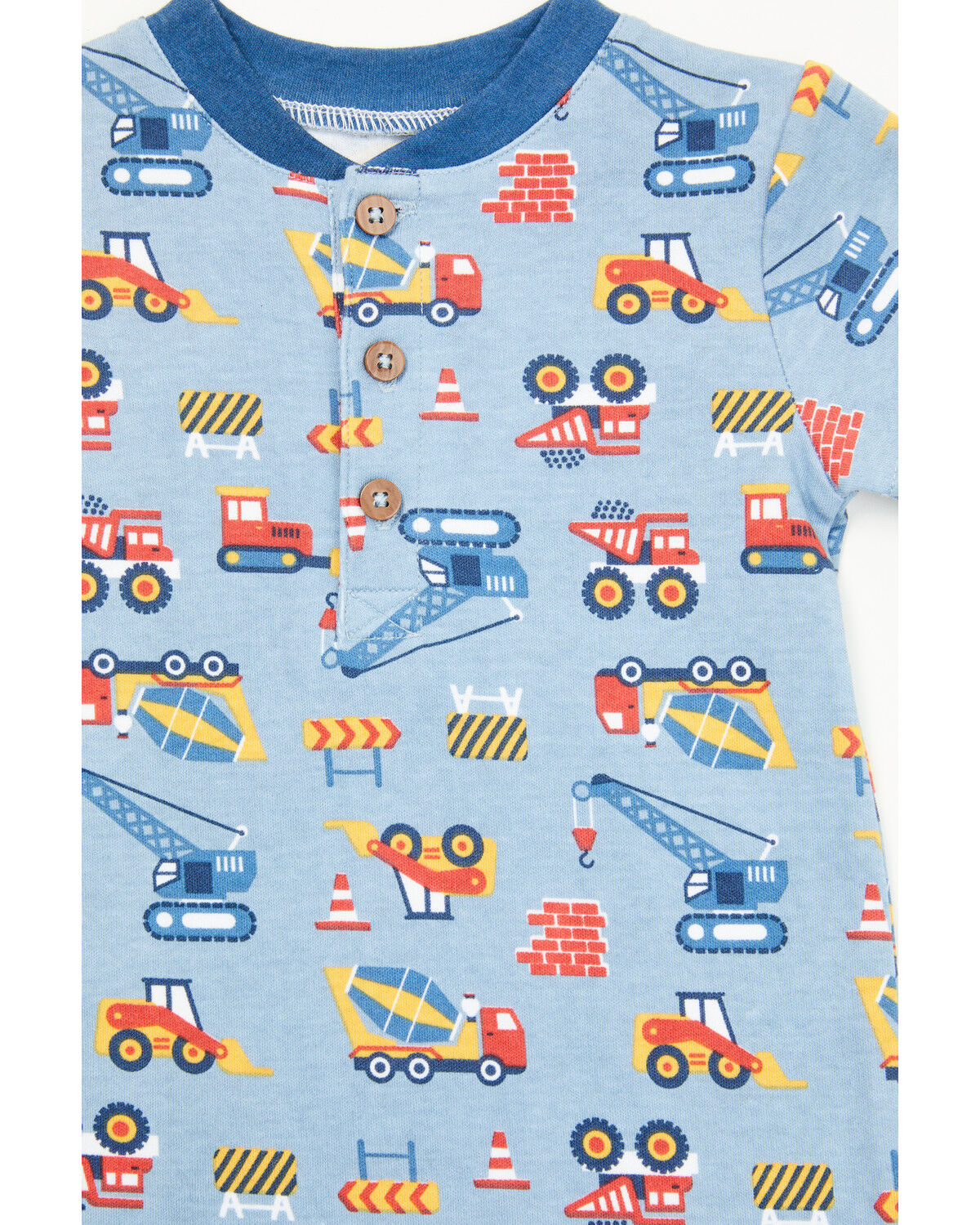 Image #2 - Rugged Bear Infant Boys' Construction Print Onesie, Blue, hi-res