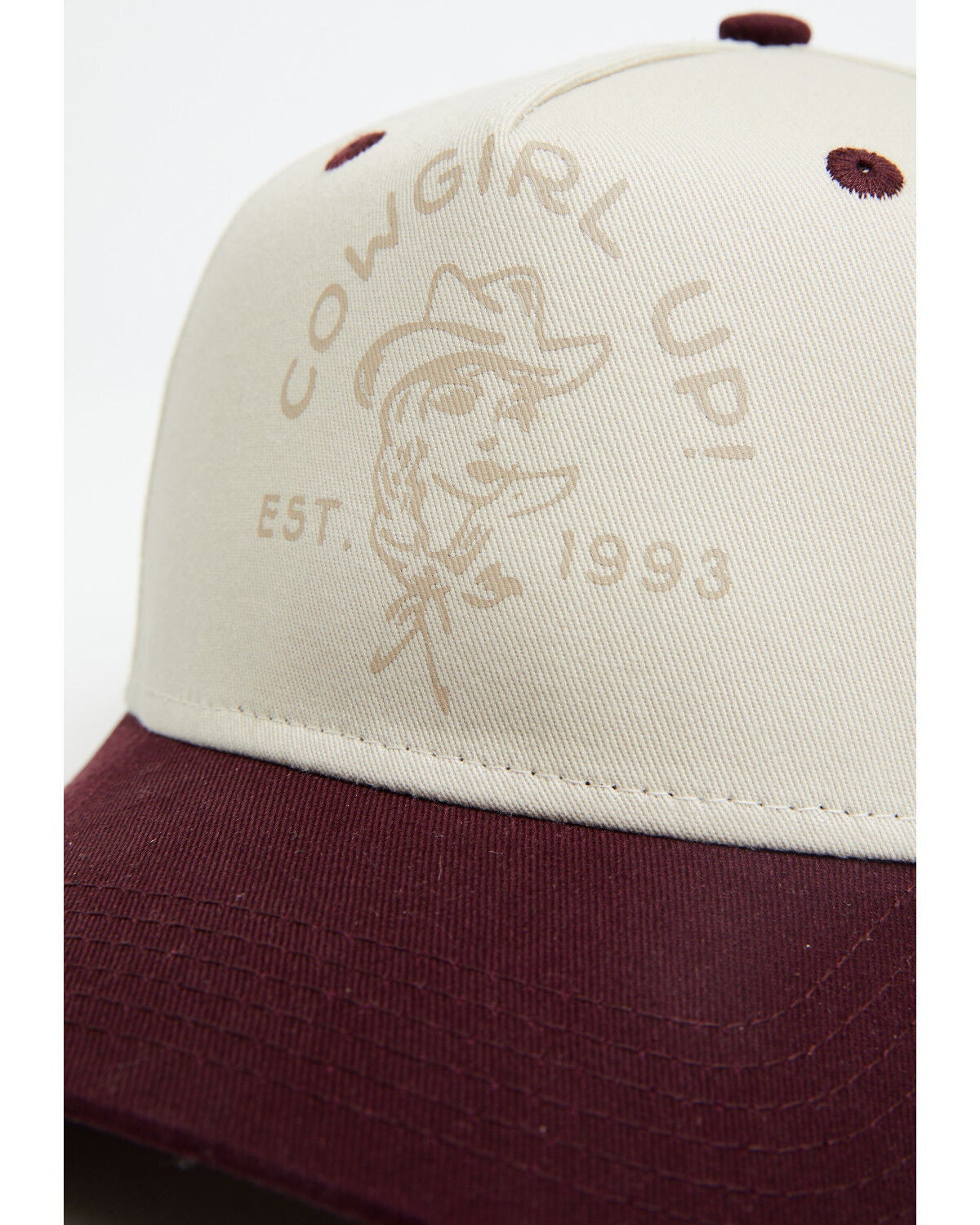 Image #2 - Cowboy Up Women's Rebel Belle Ball Cap, Maroon, hi-res