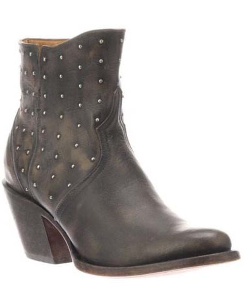 Lucchese Women's Harley Fashion Booties - Round Toe, Chocolate, hi-res