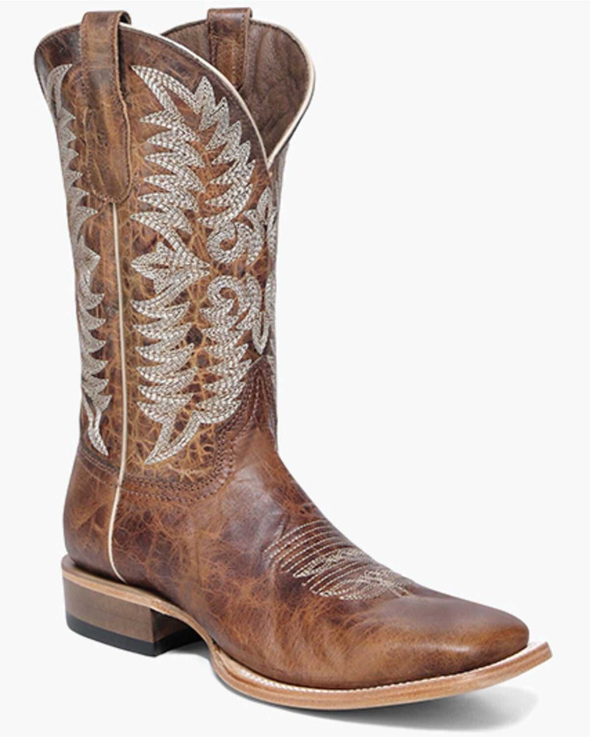 Circle G Men's Western Boots - Broad Square Toe, Tan, hi-res