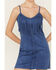 Image #4 - Idyllwind Women's Faux Suede Studded Fringe Sleeveless Mini Dress, Blue, hi-res