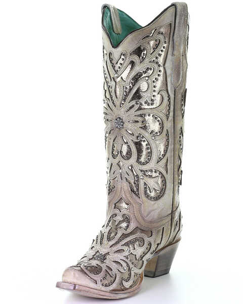 Image #6 - Corral Women's Metallic Inlay Western Boots - Snip Toe, , hi-res