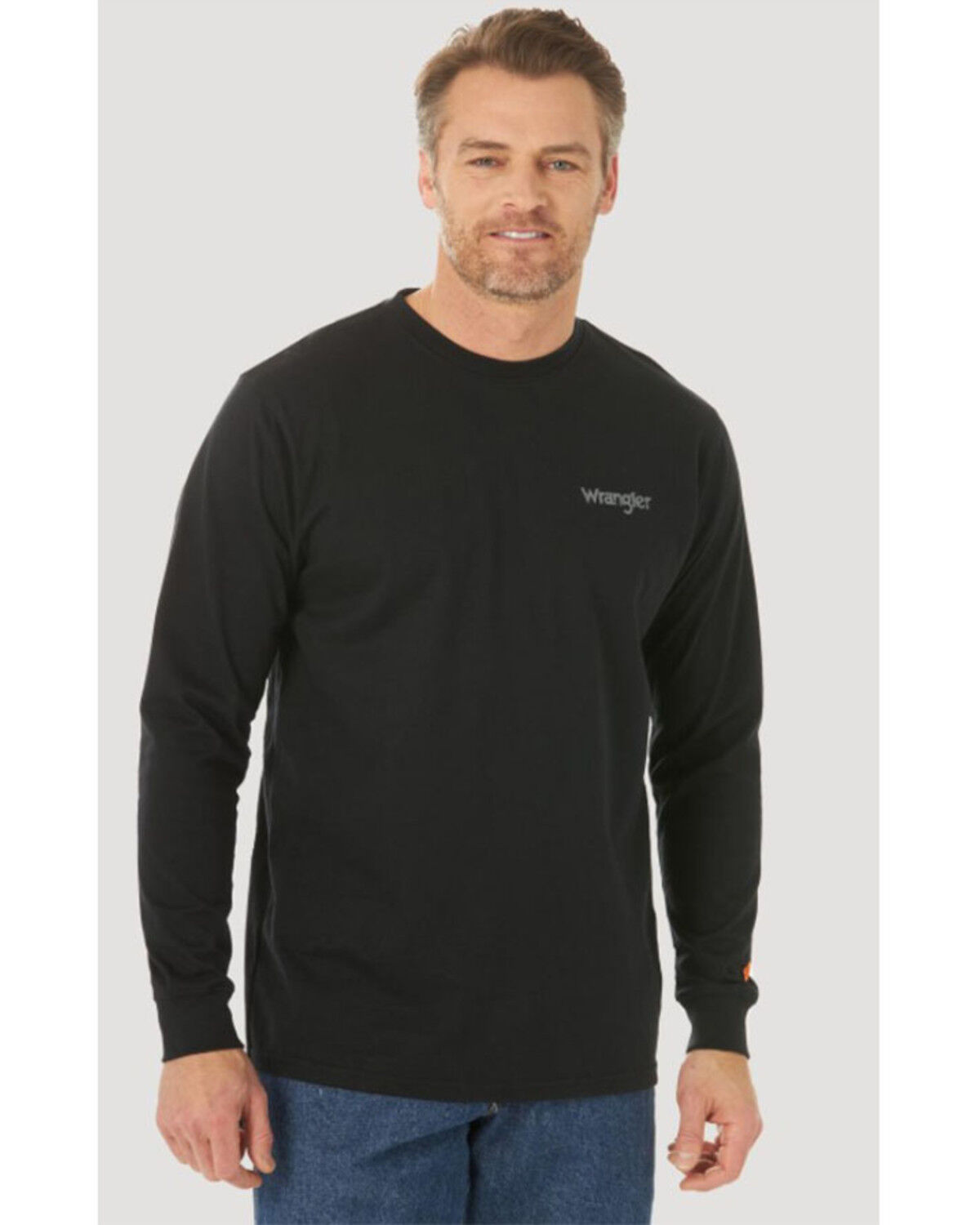 Image #1 - Wrangler FR Men's Skull Flag Graphic Long Sleeve Work T-Shirt - Big, Black, hi-res