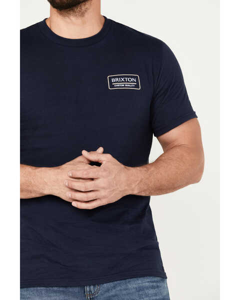 Image #3 - Brixton Men's Palmer Proper Logo Short Sleeve Graphic T-Shirt, Navy, hi-res