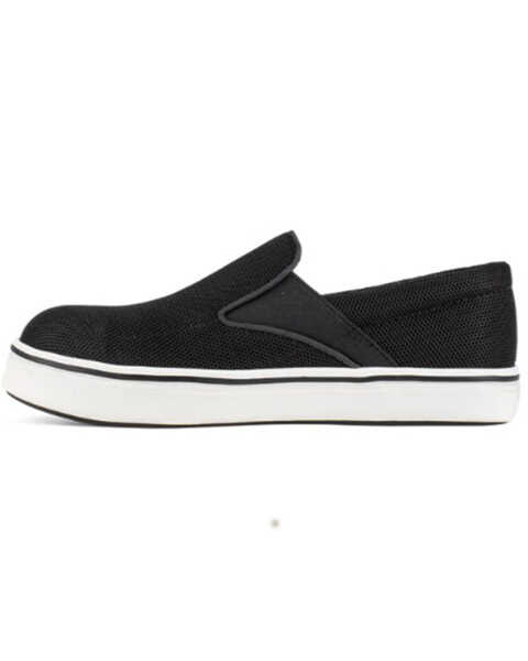 Image #3 - Reebok Women's Comfortie Slip-On Casual Work Shoes - Steel Toe , Black/white, hi-res