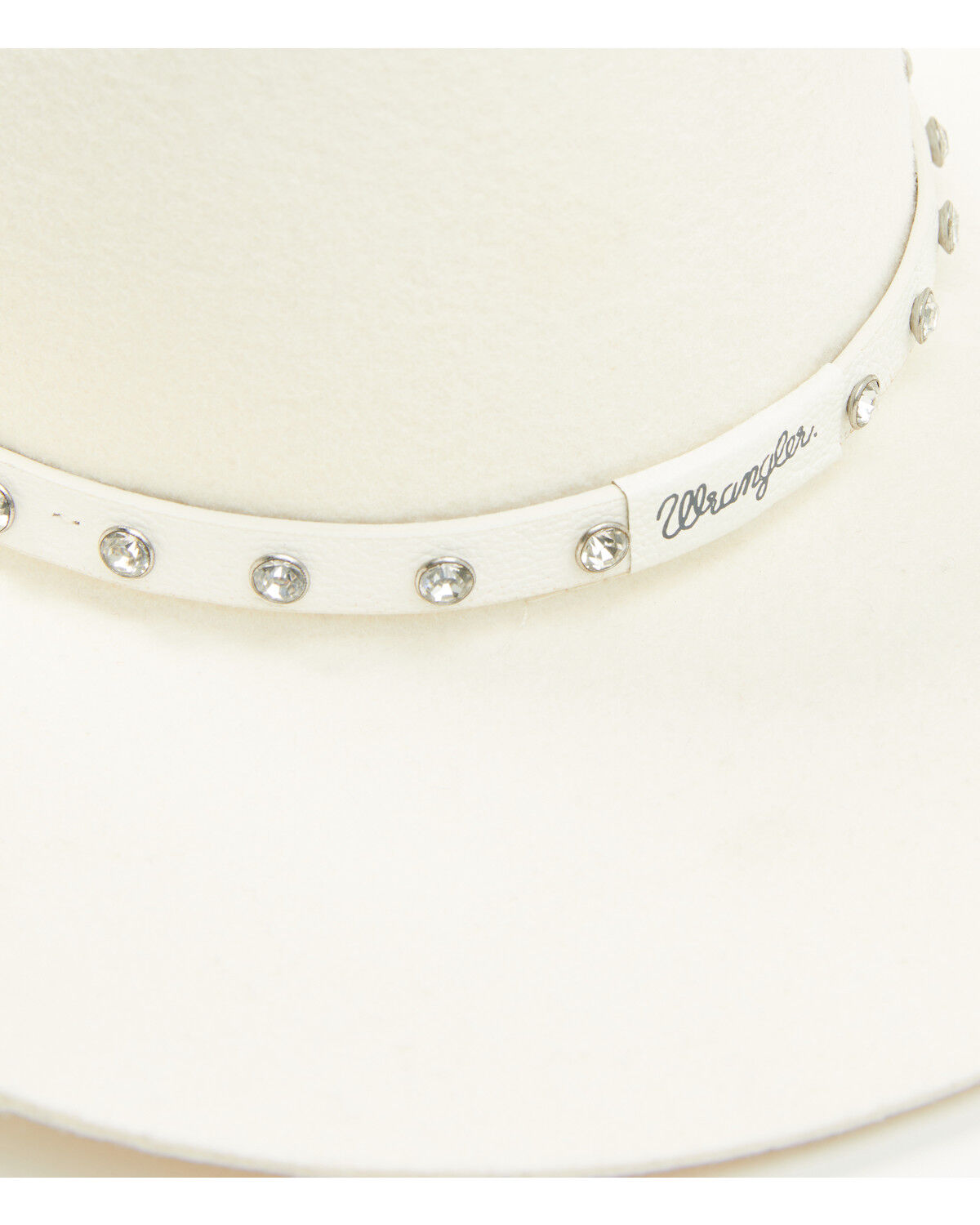 Image #2 - Wrangler Women's Rhinestone Wool Cowboy Hat, White, hi-res