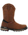 Image #2 - Rocky Men's Rams Horn Waterproof Pull-On Work Boots - Soft Toe, Dark Brown, hi-res