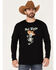 Image #1 - Moonshine Spirit Men's Mas Tequila Skeleton Graphic Long Sleeve T-Shirt, Black, hi-res