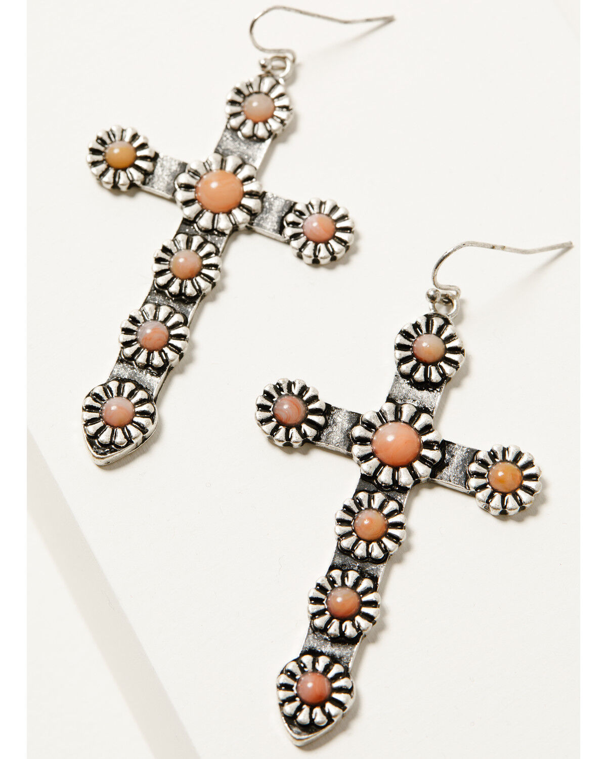 Image #2 - Shyanne Women's Oversized Cross Drop Earrings, Pink, hi-res