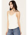 Image #2 - Shyanne Women's Crochet Lace Faux Suede Cami Top, Ivory, hi-res