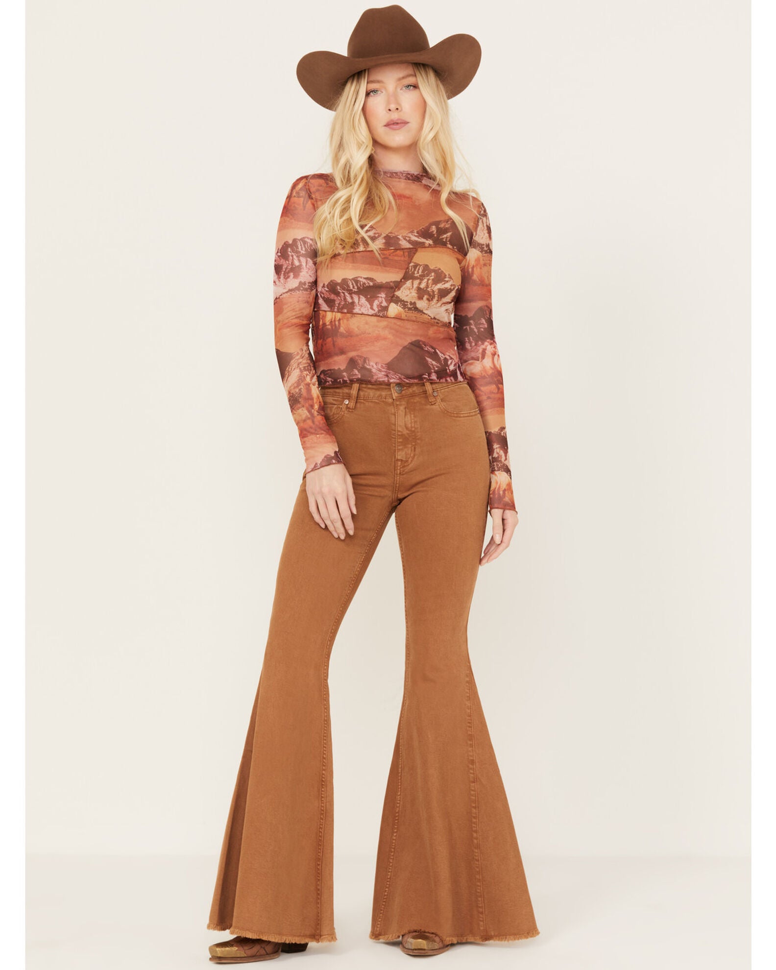 Mid Rise Stretch Super Flare Jeans