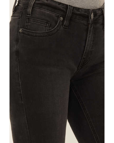 Image #4 - Rock & Roll Denim Women's Mid Rise Pocket Detail Stretch Bootcut Jeans, Charcoal, hi-res