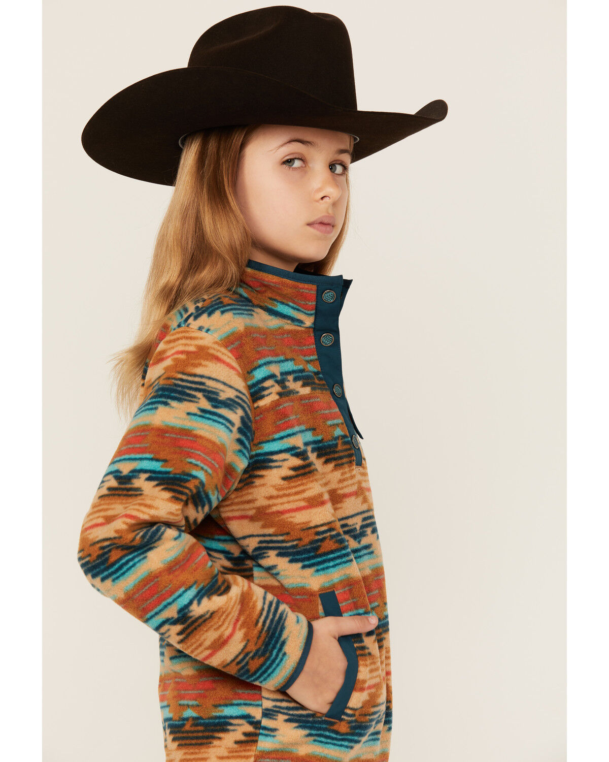 Image #2 - Cruel Girl Girls' Southwestern Print Fleece Pullover, , hi-res
