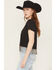 Image #3 - Idyllwind Women's Chase Tequila Ball Chain Fringe Short Sleeve Cropped Graphic Tee, Black, hi-res