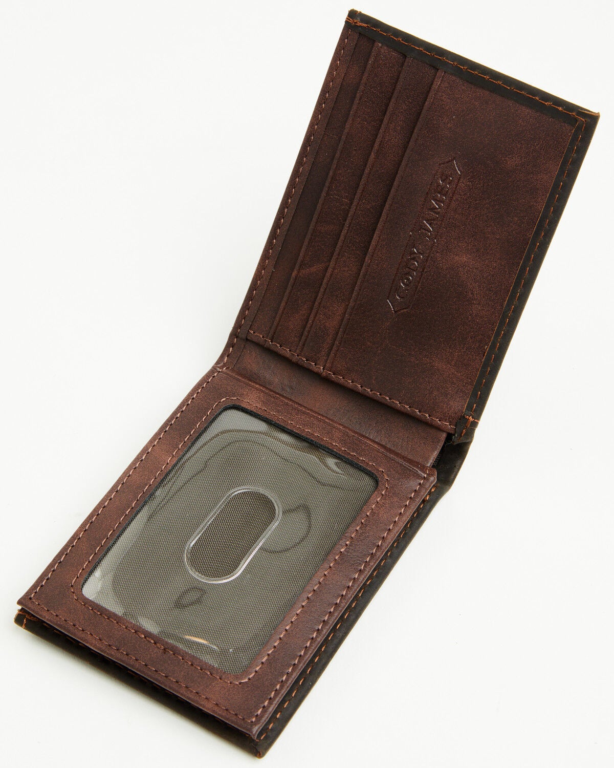Image #2 - Cody James Men's Southwestern Bifold Leather Wallet, Dark Brown, hi-res