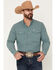 Image #1 - Ferrell Men's Tek Solid Short Sleeve Pearl Snap Stretch Performance Western Shirt, Blue, hi-res