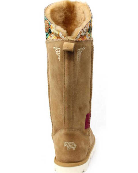 Image #3 - Superlamb Women's Mongol Foldable Cuff Pull On Casual Boots - Round Toe, Tan, hi-res